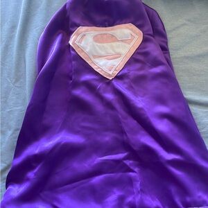 Purple Superhero Cape with Pink Logo